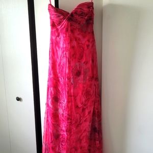 Pronovias Strapless Floral Dress